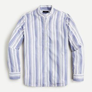 J.Crew Band-Collar Cotton Poplin Tunic in Mixed Stripe Size 8